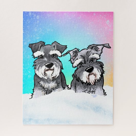 Winter Schnauzer Puzzle (Vertikal)