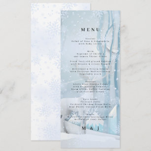 Winter-Schne-Hochzeitsmenükarte Programm