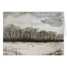 WINTER-SCHNEE-   AQUARELL