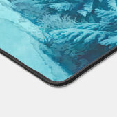 Winter-Schnee auf Kiefern Schreibtischunterlage (Ecke)