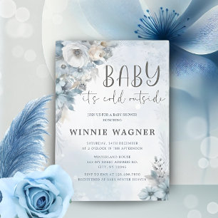 Winter-Schnee-Baby-Es-ist-kalt-draußen-Baby-Party Einladung