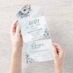 Winter-Schnee-Baby-Es-ist-kalt-draußen-Baby-Shower All In One Einladung