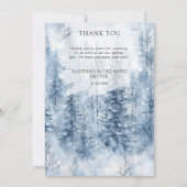 Winter-Schnee-Baum-Wald-Hochzeit-Dankeskarten Ankündigung (Vorderseite)