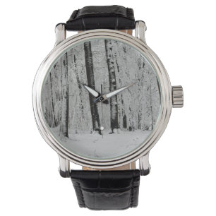 Winter-Schnee-Bäume   -     - Armbanduhr