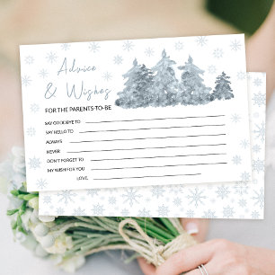 Winter-Schnee-Bäume-Baby-Shower-Ratschlag-Wunschka Briefpapier