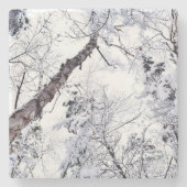 Winter-Schnee-Bäume-Wald 1 Steinuntersetzer (Vorderseite)