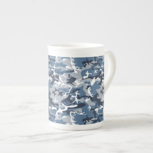Winter-Schnee-Blau-Tarnmuster, Militär, Armee Porzellantasse