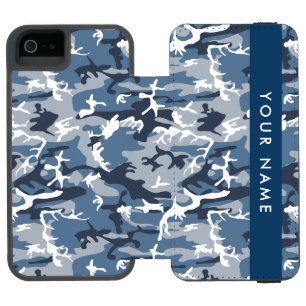 Winter-Schnee-Blau-Tarnung Ihren Namen personalisi Incipio Watson™ iPhone 5 Geldbörsen Hülle