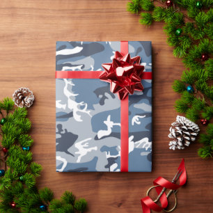 Winter-Schnee-Blau-Tarnung, Militär, Armee Geschenkpapier