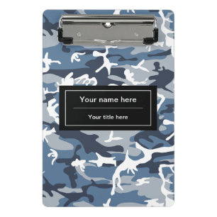 Winter-Schnee-Blau-Tarnung, Militär, Armee Mini Klemmbrett
