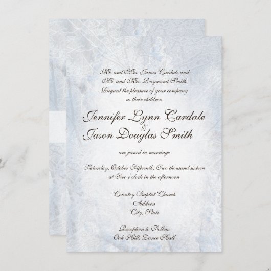 Winter-Schnee-Camouflage-elegante Einladung (Vorne/Hinten)