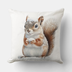 Winter-Schnee-Eichhörnchen-Wurfkissen Kissen