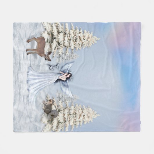 Winter-Schnee-Engels-Szenen-Fleece-Decken Fleecedecke (Vorderseite (Horizontal))