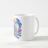Winter-Schnee-Eulen-Kunst Kaffeetasse (VorderseiteRechts)