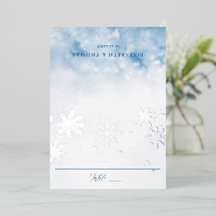 Winter Schnee Fallende Folie Hochzeit Tischplatzka Folieneinladung