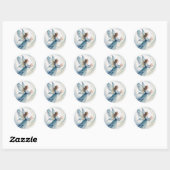 Winter-Schnee-Fee-Wasserfarben-Kunst Runder Aufkleber (Blatt)