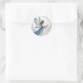 Winter-Schnee-Fee-Wasserfarben-Kunst Runder Aufkleber (Tasche)
