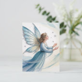 Winter-Schnee-Fee-Wasserfarbenkunst Postkarte (Stehend Vorderseite)