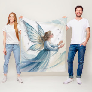 Winter-Schnee-Fee-Wasserfarbenkunst Weihnachten Fleecedecke