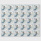 Winter-Schnee-Fee-Wasserfarbenkunst Weihnachten Geschenkpapier (Flach)