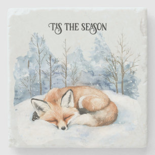 Winter-Schnee-Fuchs-Weihnachten Steinuntersetzer