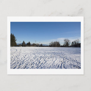 Winter-Schnee-Fußballfeld Postkarte
