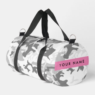 Winter-Schnee-Grau-Tarnung Ihren Namen personalisi Duffle Bag