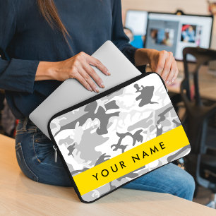 Winter-Schnee-Grau-Tarnung Ihren Namen personalisi Laptopschutzhülle