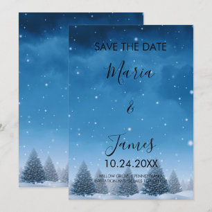 Winter-Schnee-Hochzeit Save The Date