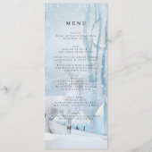 Winter-Schnee-Hochzeitsmenükarte Programm (Vorderseite)