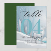 Winter-Schnee-Hochzeitstisch-Nummer Programm (Vorne/Hinten)