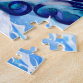 Winter-Schnee-Hütten-Landschaftskunst-Puzzle Puzzle (Seite)