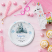 Winter-Schnee in Liebes-Schneeflocken-Junggesellin Pappteller (Party)