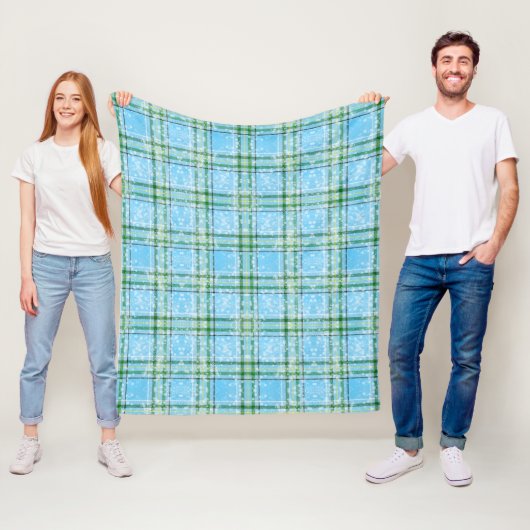 Winter-Schnee-Karo-Tartan-Design  Fleecedecke (Beispiel)