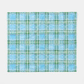 Winter-Schnee-Karo-Tartan-Design  Fleecedecke (Vorderseite (Horizontal))