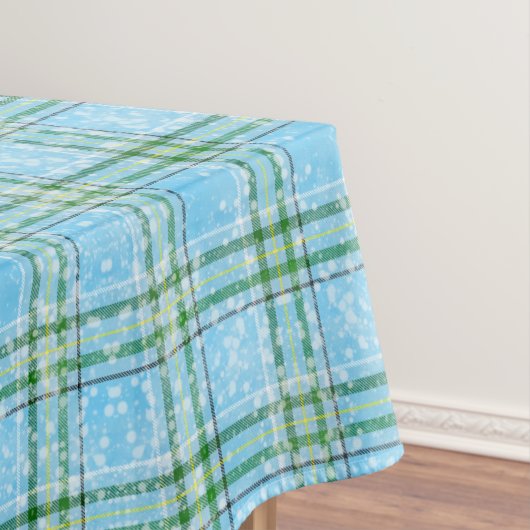Winter-Schnee-Karo-Tartan-Design Tischdecke (Beispiel)