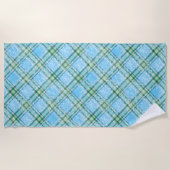 Winter-Schnee-Karodecken-Design  Strandtuch (Vorderseite)