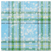 Winter-Schnee-Karotartan-Design Stoff (Nahaufnahme)