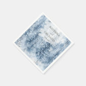 Winter-Schnee-Kiefer-Baum-Wald-Berg-Hochzeit Serviette (Ecke)