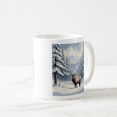 Winter-Schnee-Kiefer-Keramikbecher (330ml) Kaffeetasse (VorderseiteRechts)