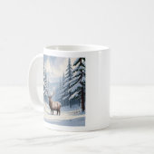 Winter-Schnee-Kiefer-Keramikbecher (330ml) Kaffeetasse (Vorderseite Links)