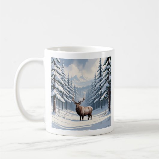 Winter-Schnee-Kiefer-Keramikbecher (330ml) Kaffeetasse (Links)