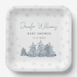 Winter-Schnee-Kiefern-Baby-Party-Papierplatten Pappteller