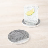 Winter-Schnee mit japanischem Sprichwort Sandstein Untersetzer (Seite)
