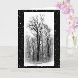 Winter-Schnee & Pappel-Baum leere Grußkarte Karte