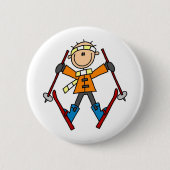 Winter-Schnee-Ski Button (Vorderseite)