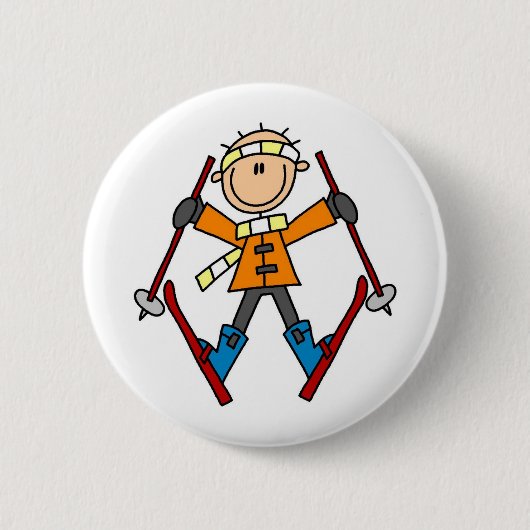 Winter-Schnee-Ski Button (Vorderseite)