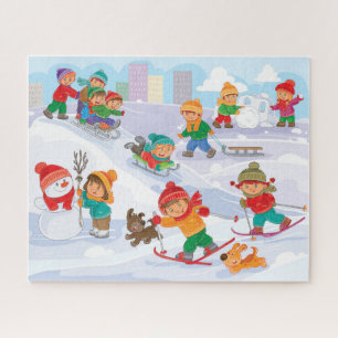 Winter-Schnee-Spaß-Puzzle Puzzle