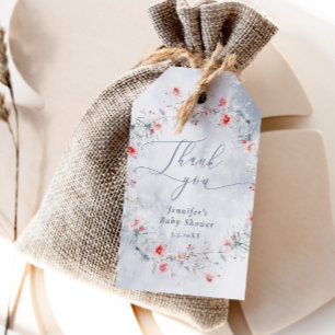 Winter Schnee staubblauer Kranz Danke Geschenkanhänger