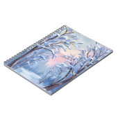 Winter-Schnee-Wald-Aquarell-Wald-Malerei-Karte Notizblock (Linke Seite)